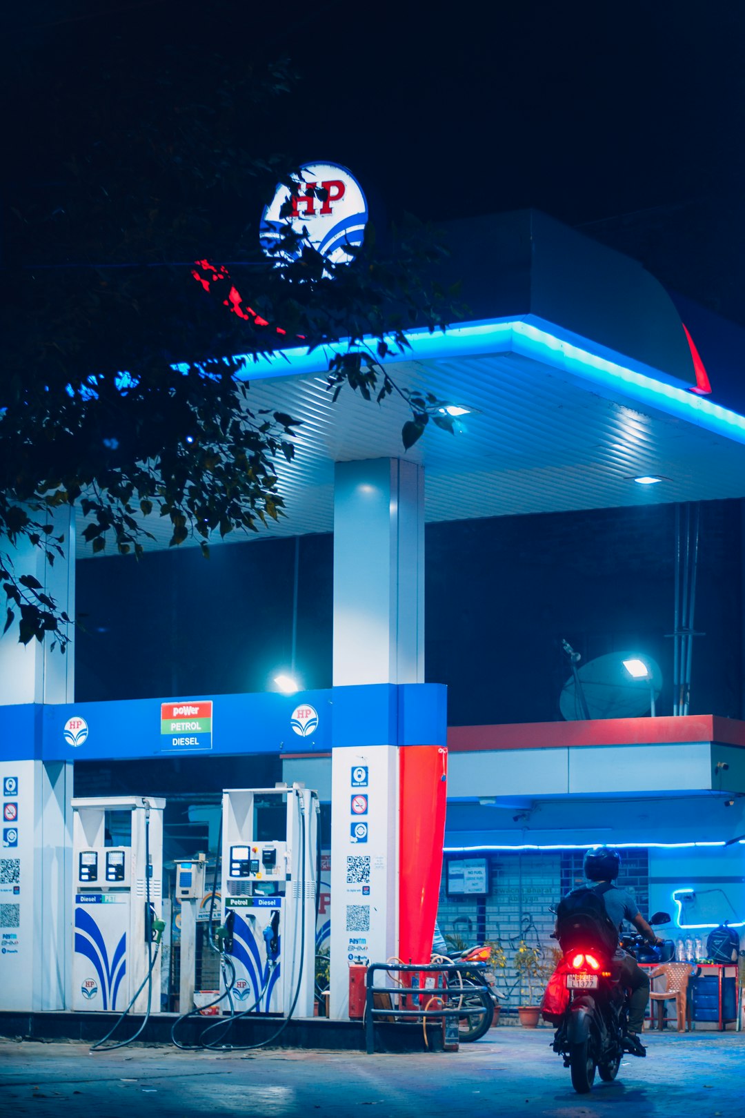 An Indian petrol pump forecourt