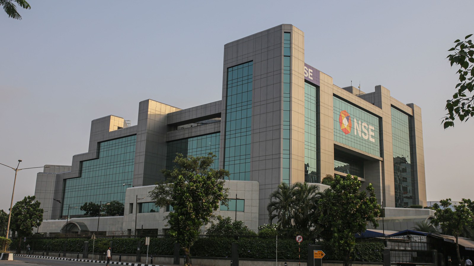 The National Stock Exchange headquarters building in Mumbai, with its NSE logo visible on the glass facade, the exchange that listed its own shares on September 24, 2026